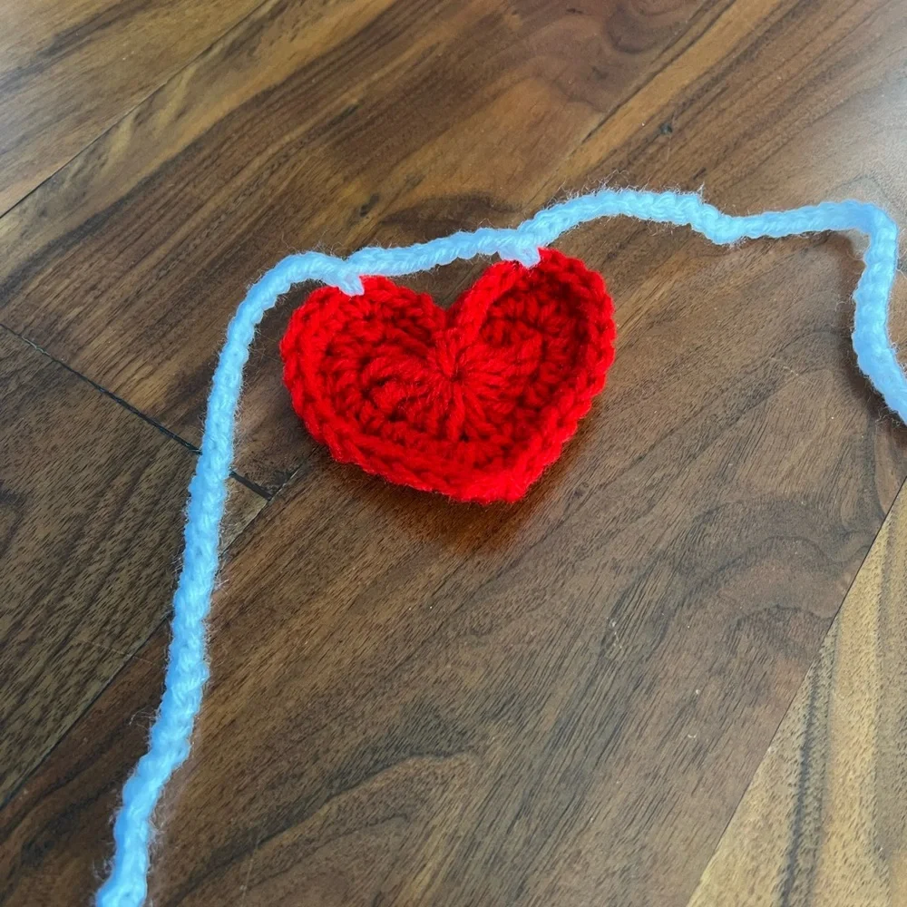Hand Crocheted Pink & Red Heart Valentines Garland Decor